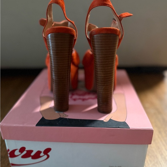 Jeffrey Campbell Donna’s Bold Orange Platform Heels - Picture 4 of 6